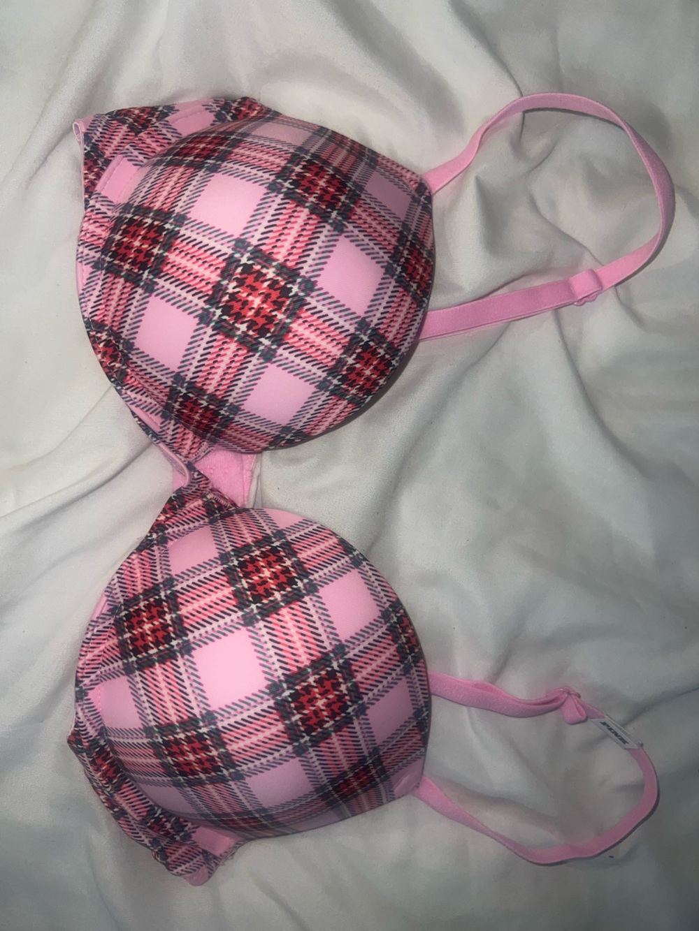 PINK Victoria's Secret Pink Plaid Push-Up Bra